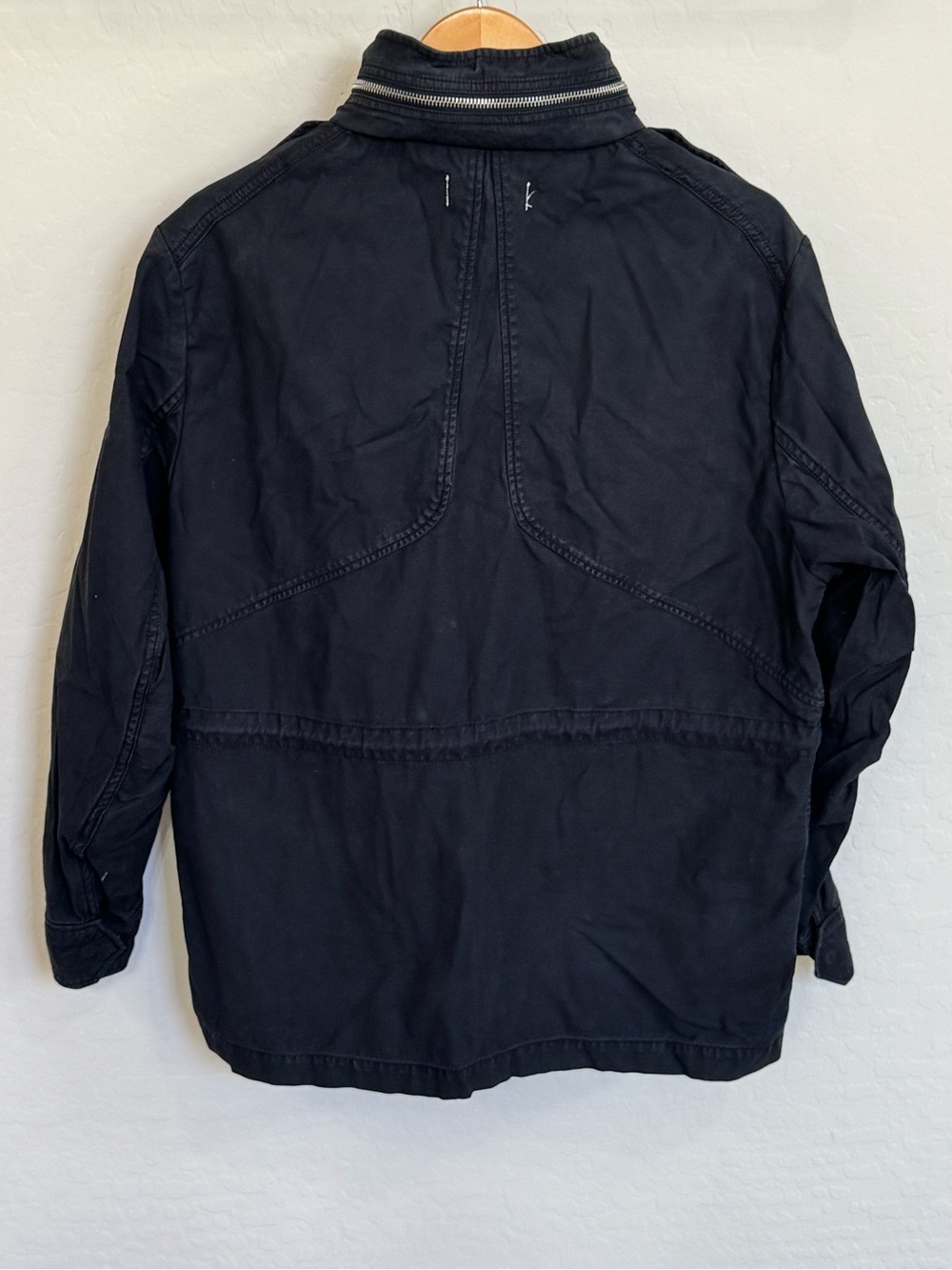 rag & bone New York Black M65 Military Field Jacket Cotton Packable Hood Size L - Picture 4 of 8